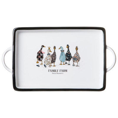Блюдо с ручками "FAMILY FARM" прямоуг. 35,5*20*4 см (кор=12шт.) LEFARD 263-1406
