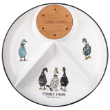 Менажница " FAMILY FARM" 4 секции с дерев.подставкой для шпажек 28*4 см (кор=12шт.) LEFARD 263-1417