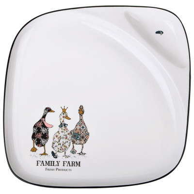 Тарелка обеденная "FAMILY FARM" 2 секции 26*2,5 см (кор=12шт.) LEFARD 263-1418