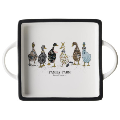 Блюдо с ручками "FAMILY FARM" квадрат. 25,5*18*4 см (кор=18шт.) LEFARD 263-1437