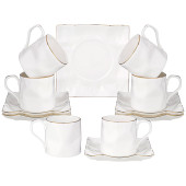 Чайный набор "РАФФЛ ГОЛД" на 6 пер. 12 пр. 220 мл (кор=8наб.) LEFARD 264-1160