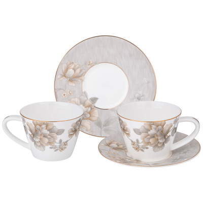 Чайный набор " ОЧАРОВАНИЕ" на 2 пер. 4 пр. 220 мл (кор=12наб.) LEFARD 264-1164