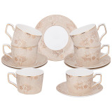 Чайный набор "ЗОЛОТЫЕ УЗОРЫ" на 6 пер. 12 пр. 280 мл (кор=6наб.) LEFARD 264-1170