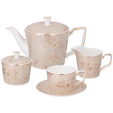 Чайный сервиз "ЗОЛОТЫЕ УЗОРЫ" на 6 пер. 15 пр. (кор=2наб.) LEFARD 264-1171