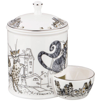 Банка для соли "КОТИКИ" (кор=36шт.) LEFARD 264-122-3