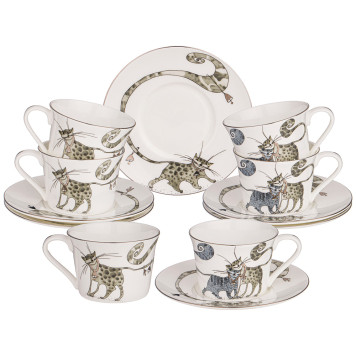 Чайный набор "КОТИКИ" на 6 пер. 12 пр. 200 мл (кор=6наб.) LEFARD 264-296