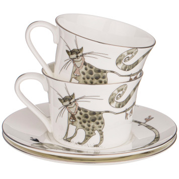 Чайный набор "КОТИКИ" на 6 пер. 12 пр. 200 мл (кор=6наб.) LEFARD 264-296-4