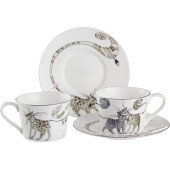Чайный набор "КОТИКИ" на 2 пер. 4 пр. 200 мл (кор=12набор.) LEFARD 264-400