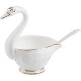 Соусник с ложкой "ЛЕБЕДЬ" 8*8*12 см 150 мл (кор=24шт.) LEFARD 264-452