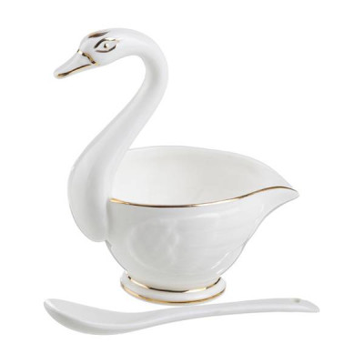 Соусник с ложкой "ЛЕБЕДЬ" 8*8*12 см 150 мл (кор=24шт.) LEFARD 264-452-1