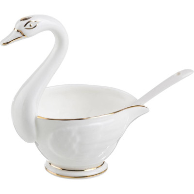 Соусник с ложкой "ЛЕБЕДЬ" 8*8*12 см 150 мл (кор=24шт.) LEFARD 264-452