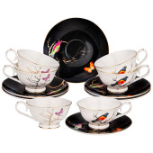 Чайный набор "РАЙСКИЕ ПТИЦЫ" на 6 пер. 12 пр. 200 мл (кор=6наб.) LEFARD 264-654