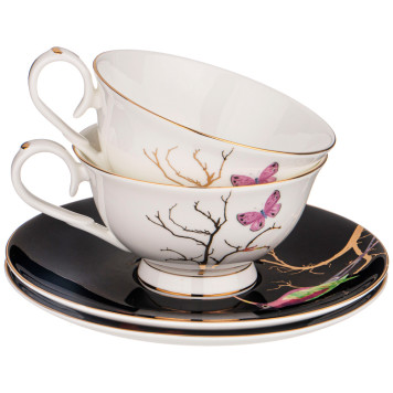 Чайный набор "РАЙСКИЕ ПТИЦЫ" на 6 пер. 12 пр. 200 мл (кор=6наб.) LEFARD 264-654-4