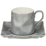 Чайная пара "РАФФЛ" 220 мл серая (кор=36наб.) LEFARD 264-947