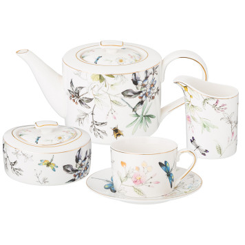 Чайный сервиз "СТРЕКОЗА" на 6пер. 15пр. 900/300/200/250 мл (кор=3наб.) LEFARD 275-1011