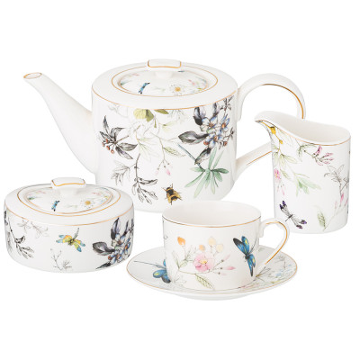 Чайный сервиз "СТРЕКОЗА" на 6пер. 15пр. 900/300/200/250 мл (кор=3наб.) LEFARD 275-1011