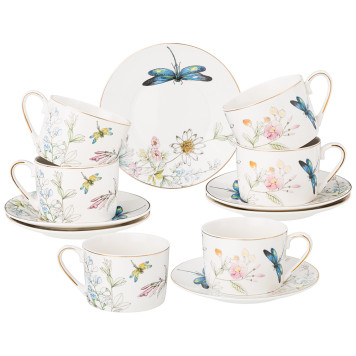 Чайный набор "СТРЕКОЗА" на 6 пер. 12 пр. 250 мл (кор=6наб.) LEFARD 275-1016