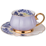 Чайная пара "ВРЕМЕНА ГОДА" 200 мл фиолетовая (кор=24набор.) LEFARD 275-1080