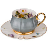 Чайная пара "ВРЕМЕНА ГОДА" 200 мл серая (кор=24набор.) LEFARD 275-1082