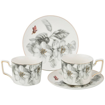 Чайный набор "РАЙСКИЕ ЯБЛОЧКИ" на 2 пер. 4 пр. 300 мл (кор=12наб.) LEFARD 275-1141