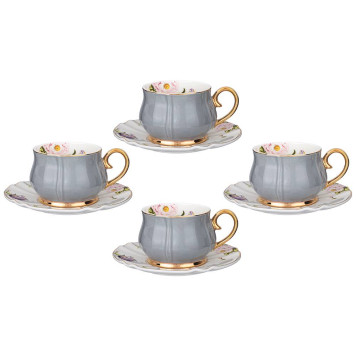 Чайный набор "ВРЕМЕНА ГОДА" на 4 пер. 8 пр. 200 мл серый (кор=8наб.) LEFARD 275-1171