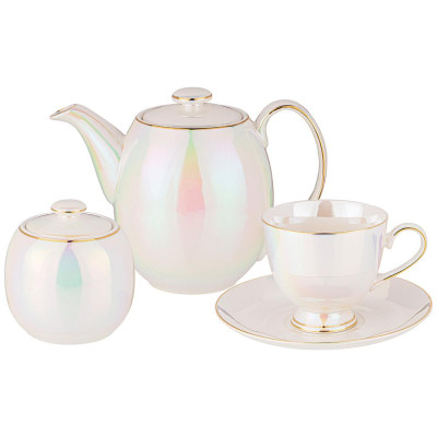 Чайный сервиз "PEARL" на 6 пер. 14 пр. 1100/350/220 мл (кор=3наб.) LEFARD 275-1200