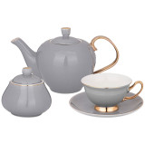Чайный сервиз на 6 пер. 14 пр. серый (кор=3наб.) LEFARD 275-1219