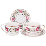 Чайный набор "MELODY OF ROSES" на 2 пер. 4 пр. 250 мл (кор=12наб.) LEFARD 275-1267