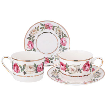Чайный набор "MELODY OF ROSES" на 2 пер. 4 пр. 250 мл (кор=12наб.) LEFARD 275-1267