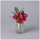 Букет искусственных цветов в круглой вазе высота= 16см (мал=8шт./кор=64шт.) LEFARD 287-548