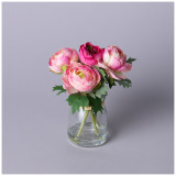 Букет искусственных цветов в круглой вазе высота= 16см (мал=8шт./кор=64шт.) LEFARD 287-552