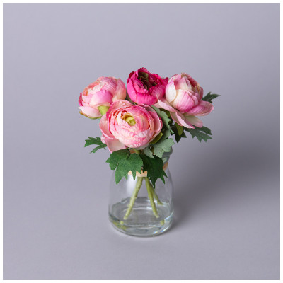 Букет искусственных цветов в круглой вазе высота= 16см (мал=8шт./кор=64шт.) LEFARD 287-552