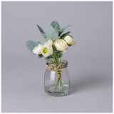 Букет искусственных цветов в круглой вазе высота= 16см (мал=8шт./кор=64шт.) LEFARD 287-556