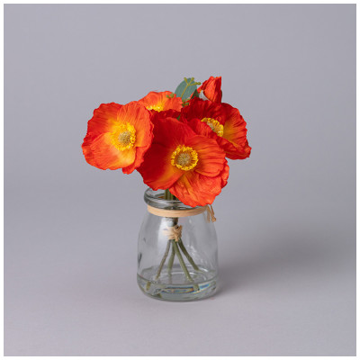 Букет искусственных цветов в круглой вазе высота= 16см (мал=8шт./кор=64шт.) LEFARD 287-559