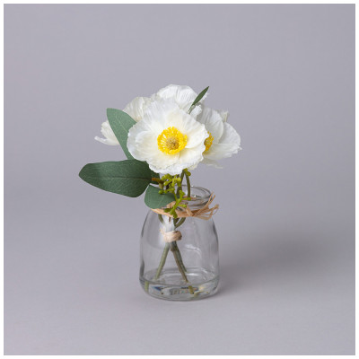 Букет искусственных цветов в круглой вазе высота= 16см (мал=8шт./кор=64шт.) LEFARD 287-560