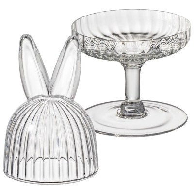 Блюдо на ножке с крышкой "RABBIT FAMILY" 12*12*23,5 см LEFARD 302-100-1