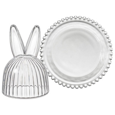 Блюдо сервировочное с крышкой "RABBIT FAMILY" 14*14*16 см LEFARD 302-106-2