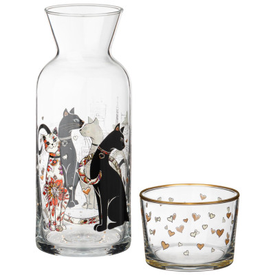 Графин с крышкой/стаканом " ПАРИЖСКИЕ КОТЫ" 700мл LEFARD 312-150-4