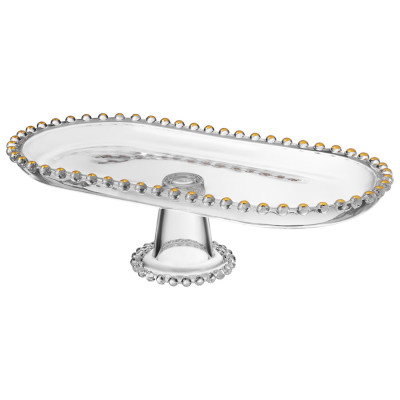 Блюдо сервировочное "GOLDEN CHARM" на ножке, 30*15*8,5 см LEFARD 345-501-1