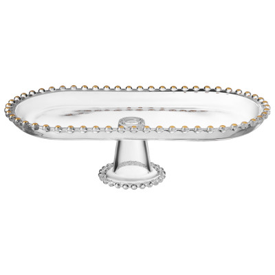 Блюдо сервировочное "GOLDEN CHARM" на ножке, 30*15*8,5 см LEFARD 345-501