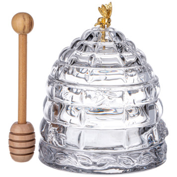 Банка для меда с палочкой 280 мл. диа=11,5 см. в=14 см. коллекция "MUZA" (кор=8шт.) LEFARD 355-003-2