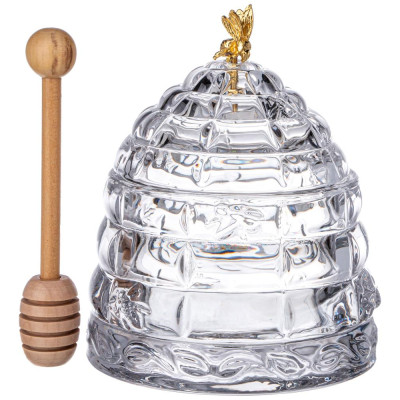 Банка для меда с палочкой 280 мл. диа=11,5 см. в=14 см. коллекция "MUZA" (кор=8шт.) LEFARD 355-003-1