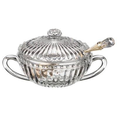 Сахарница с ложкой 110 мл. 13*9.5 см. высота=7 см. коллекция "MUZA" (кор=36шт.) LEFARD 355-234-1