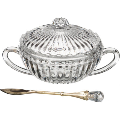 Сахарница с ложкой 110 мл. 13*9.5 см. высота=7 см. коллекция "MUZA" (кор=36шт.) LEFARD 355-234