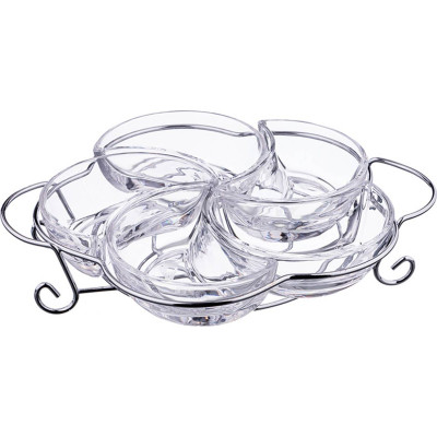 Менажница 5-ти секционная 28*23*6 см. на метал.подставке. коллекция " MUZA" (кор=6шт.) LEFARD 355-255