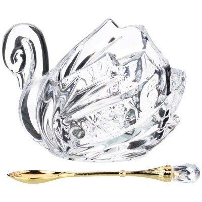 Икорница "MUZA CRYSTAL" с ложкой 11*7*8,5 см. LEFARD 355-273-1