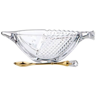 Икорница с ложкой "РЫБА" 110 мл. 17*7 см. высота=5,5 см. коллекция "MUZA" (кор=48шт.) LEFARD 355-301-1