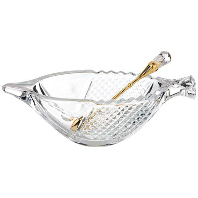 Икорница с ложкой "РЫБА" 110 мл. 17*7 см. высота=5,5 см. коллекция "MUZA" (кор=48шт.) LEFARD 355-301