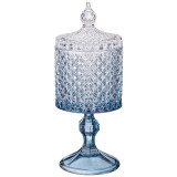 Емкость для хранения на ножке "DIAMANT BLUE" 8,5*8,5*23см LEFARD 355-313