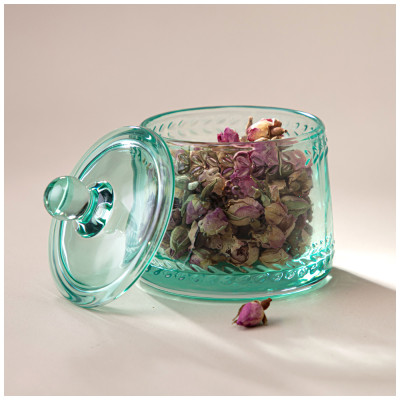 Емкость для хранения с крышкой "NATURE" green 9,5х9,5х9,5 см LEFARD 355-339-1